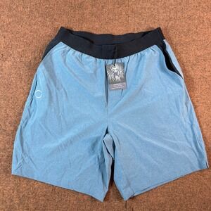 A+ gym OHMME Warrior I Mens Blue Yoga Workout Shorts Eco-Polyester Size M NWT